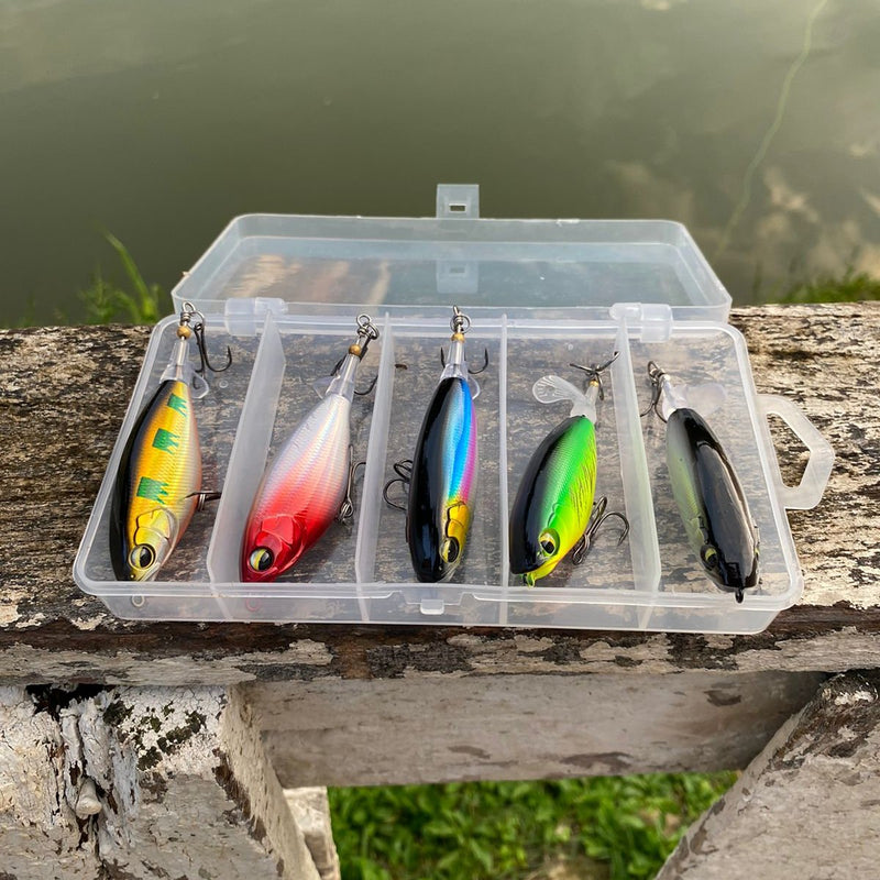 Isca Artificial Flutuante com Hélice: Mestre dos Lançamentos!  🎣🔥 5 Unidades - Sucesso Garantido na Sua Pesca!