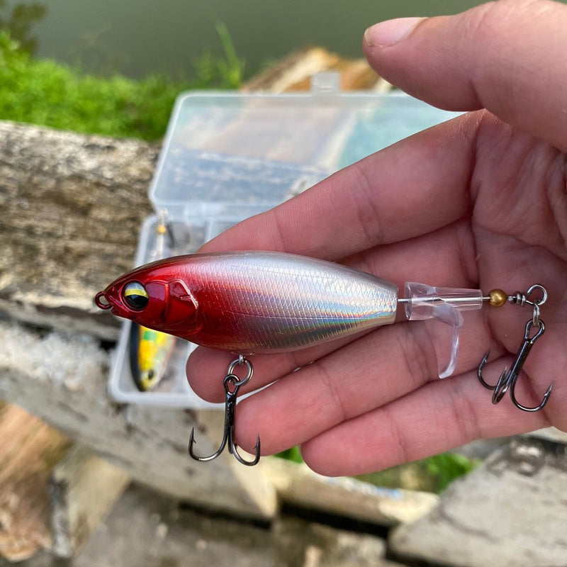 Isca Artificial Flutuante com Hélice: Mestre dos Lançamentos!  🎣🔥 5 Unidades - Sucesso Garantido na Sua Pesca!
